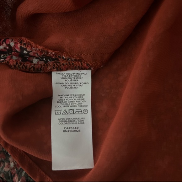 Loft Floral Ruffle Blouse, Dark Permisson, Sz S - Picture 15 of 15